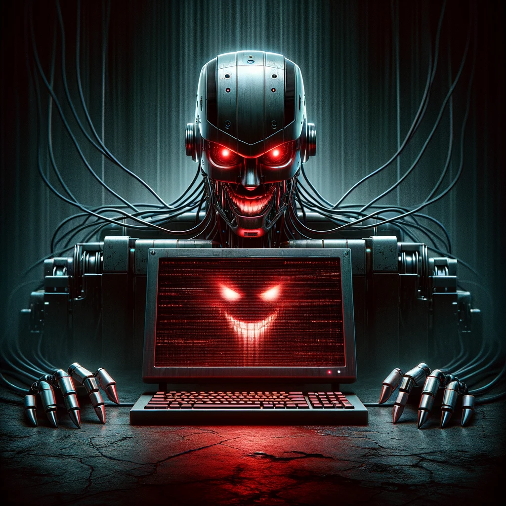 An Evil AI that is coming to get you is imaged here